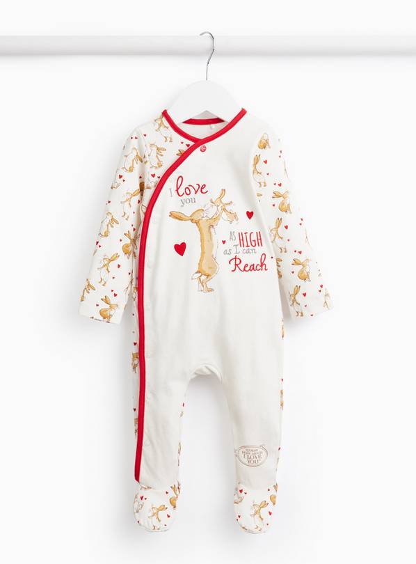 Valentine's Day White Guess How Much I Love You Print Sleepsuit 9-12 months